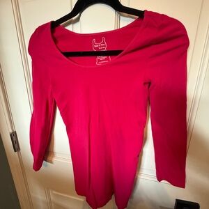 Tees by Tina - Pink 3/4 Sleeve Scoop Neck - One Size